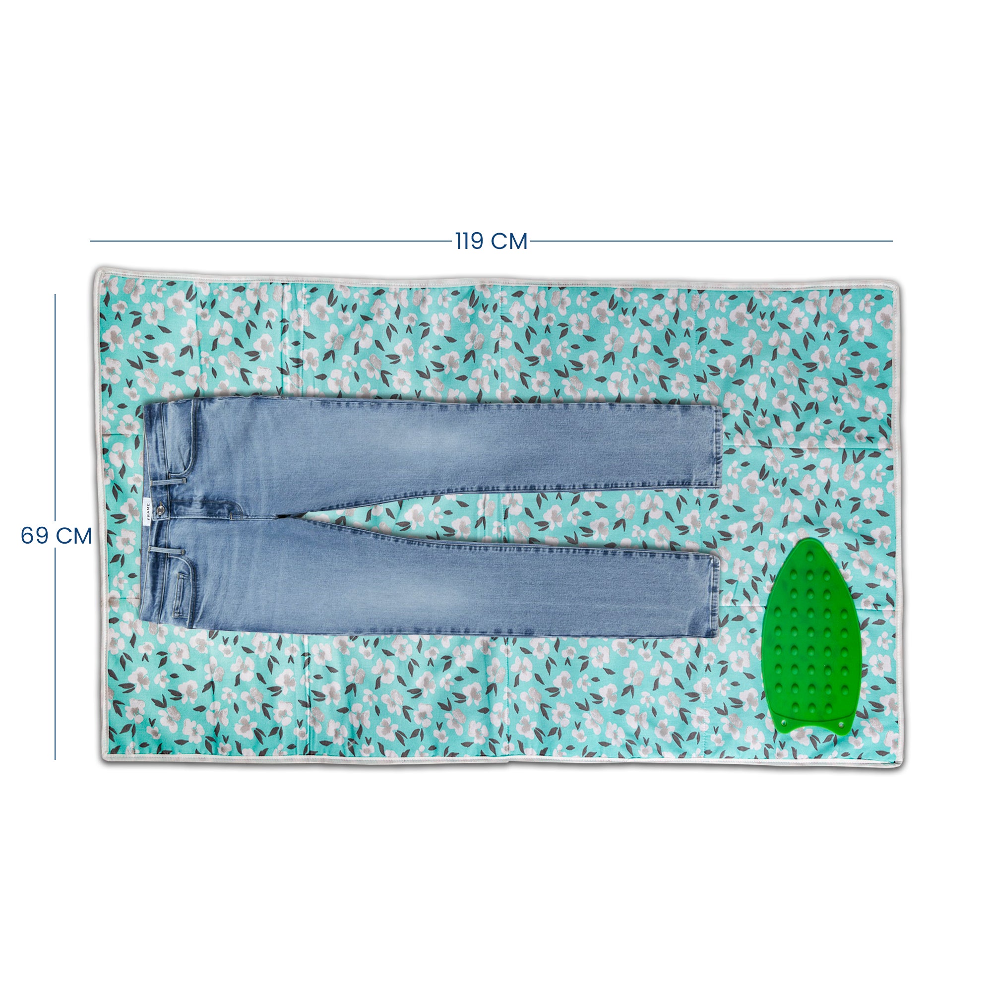 Ironing Mat (Large 120 x 70 cm) I Silicone Iron Rest Protector I Steam Press on Table I Green