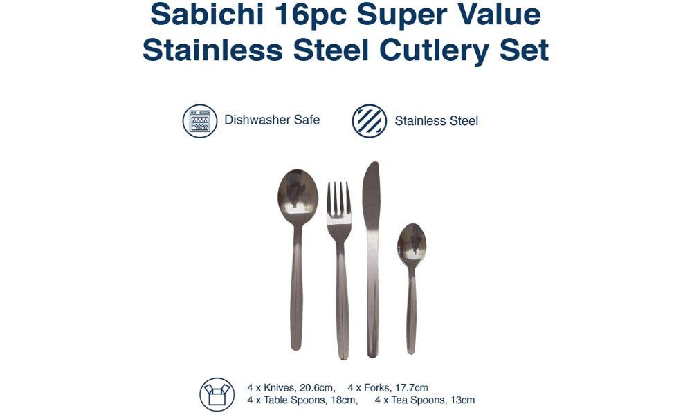 Super Value Cutlery Set 16 Pcs. Stainless Steel