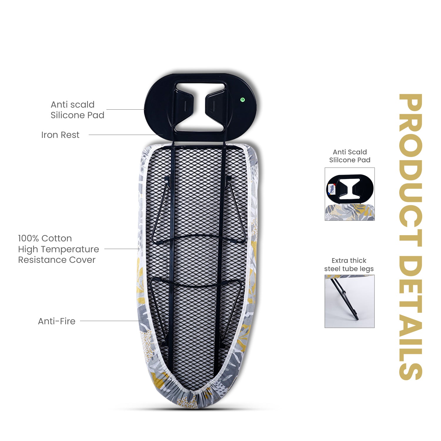 Zurich Tabletop Ironing Board | Tabletop Ironing Board with Silicone Iron Rest I Multicolor