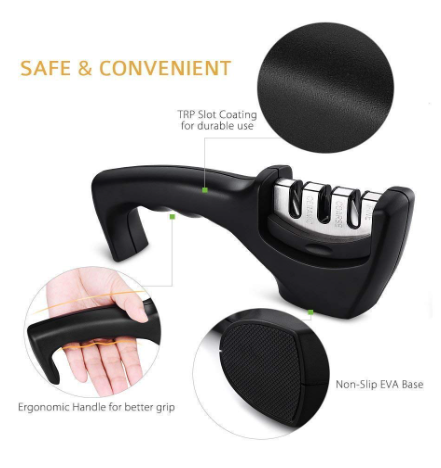 Manual 3 Stage Knife Sharpening Tool for Ceramic Knife and Steel Knives