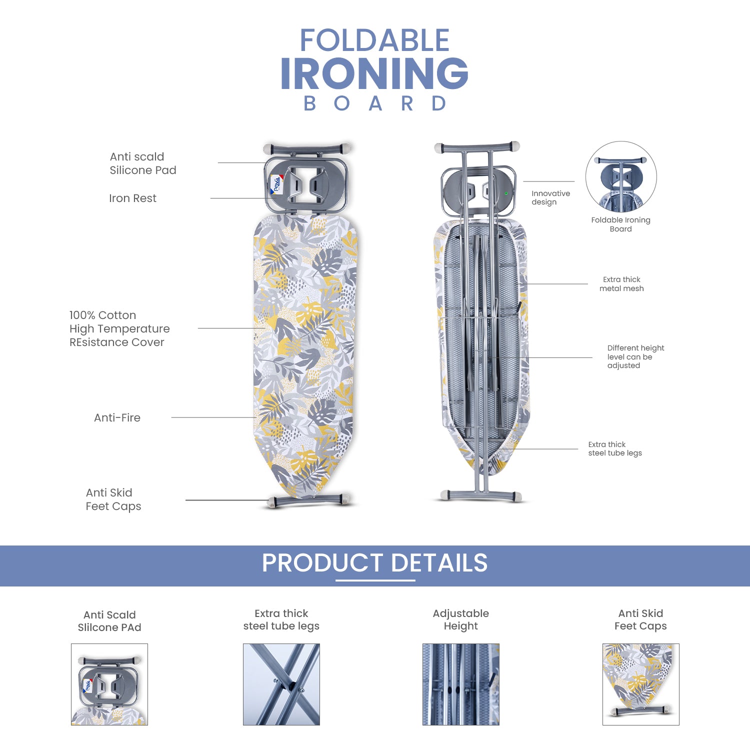 InnovateRest Ironing Board | Floral Print Maxima Standard Ironing Board I Floral
