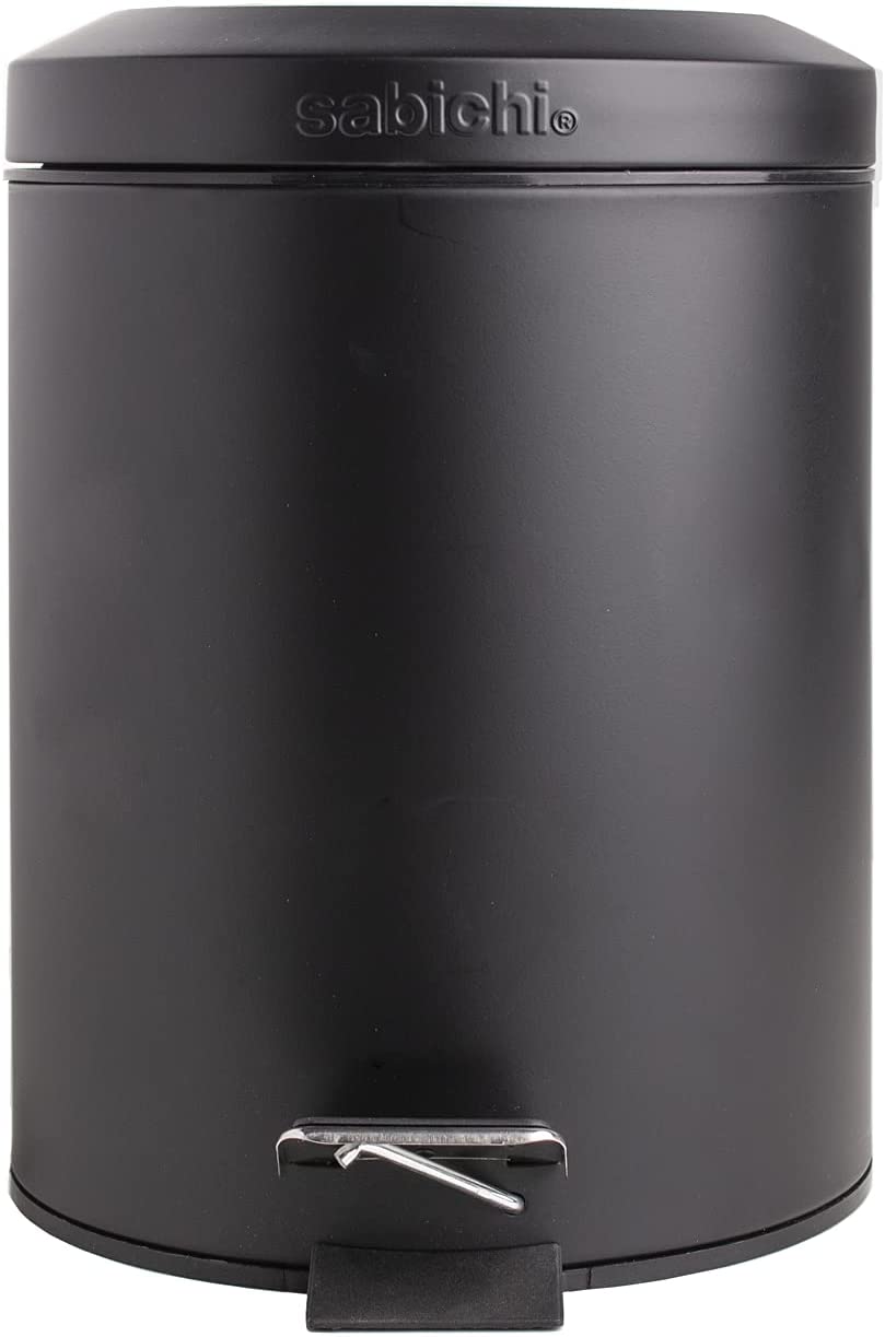Sabichi Black 3ltr Soft Close Pedal Bin Bathroom Multipurpose with Removable Basket Waste Bin dustbin Garbage bin