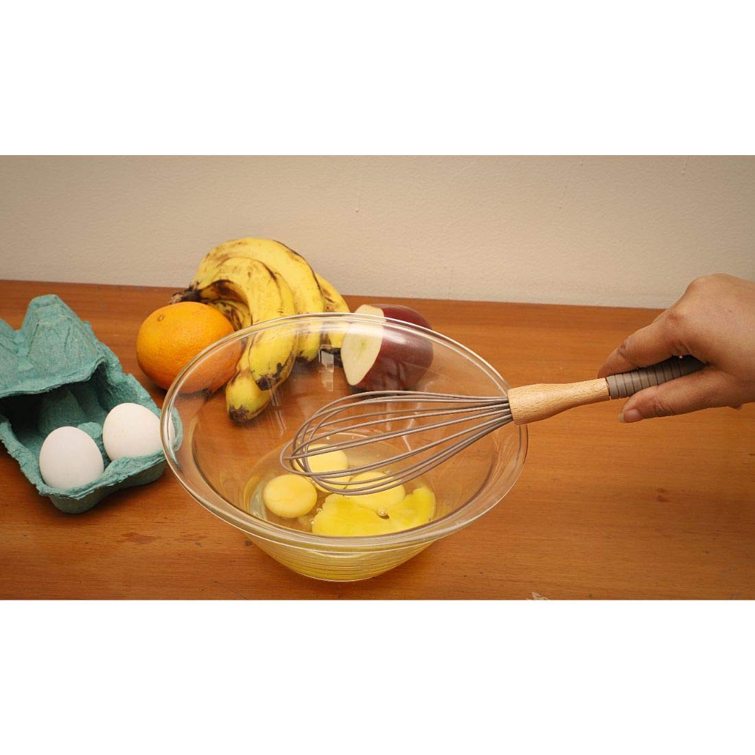 Silicone 12 Inch Whisk with Stainless Steel Head