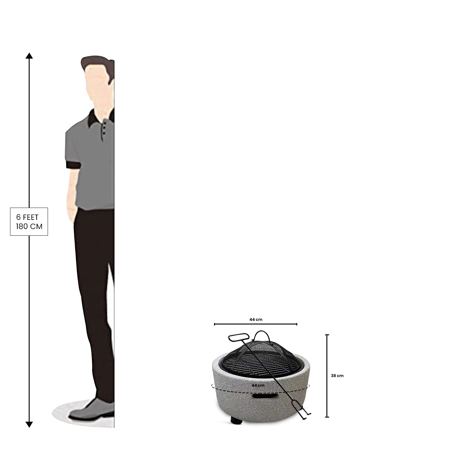 2-in-1 Fire Pit Charcoal Barbeque