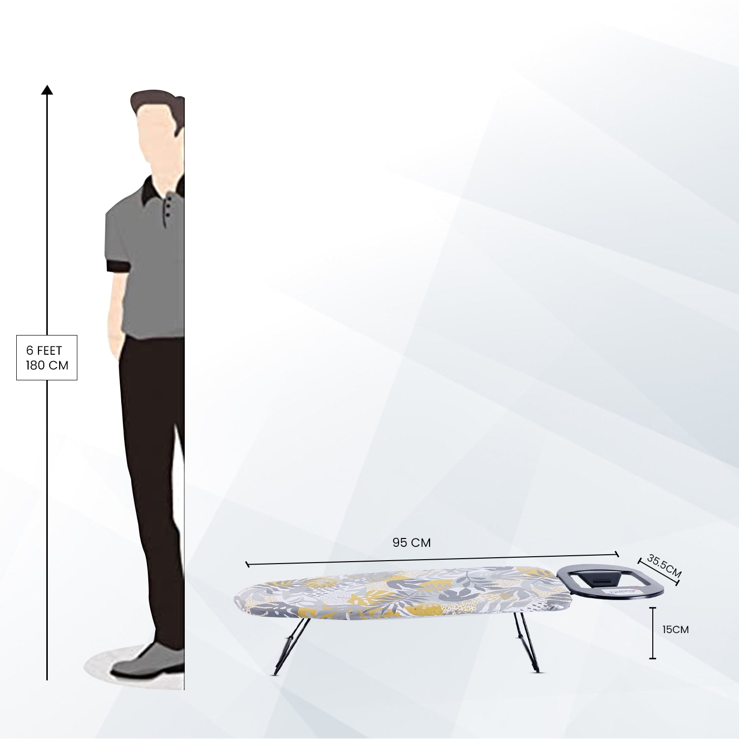 Zurich Tabletop Ironing Board | Tabletop Ironing Board with Silicone Iron Rest I Multicolor