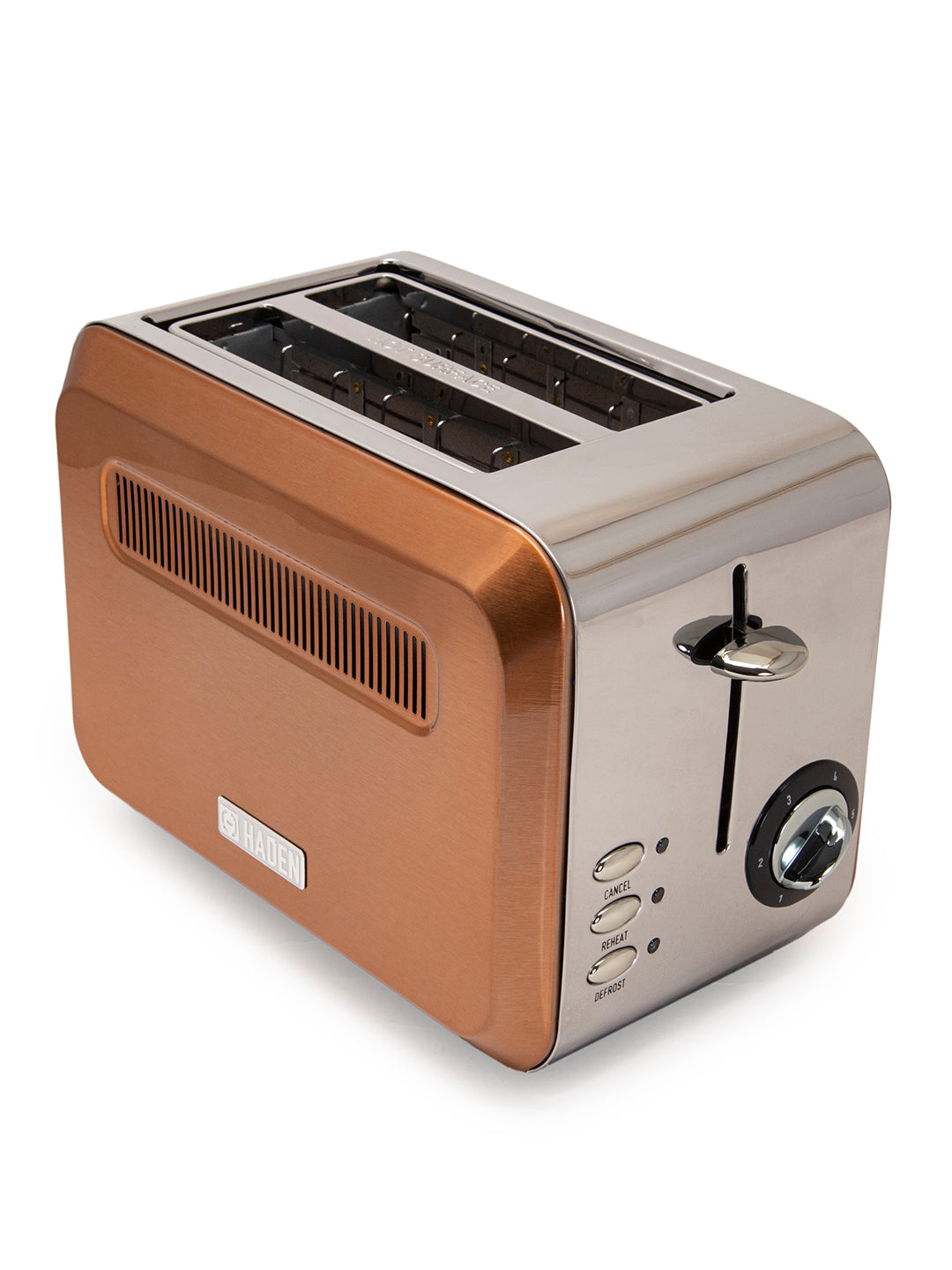 Haden Boston Copper Pyramid Toaster | Browning, Defrost, Reheat & Frozen Bread Function - pengessentials