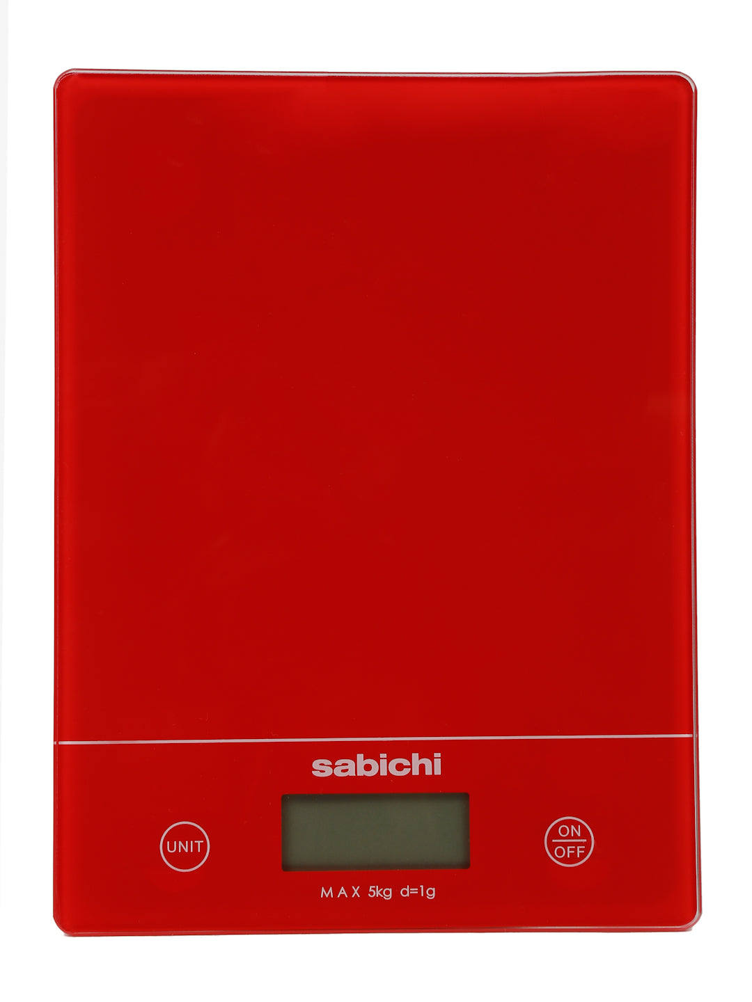 Sabichi Stainless Steel Digital Kitchen Weighing Scale, Multi-purpose Electronic Food Weight machine for Diet, Health and Fitness, 5 kg Capacity, LCD Display for Measuring fruits & Vegetables (Red) - pengessentials