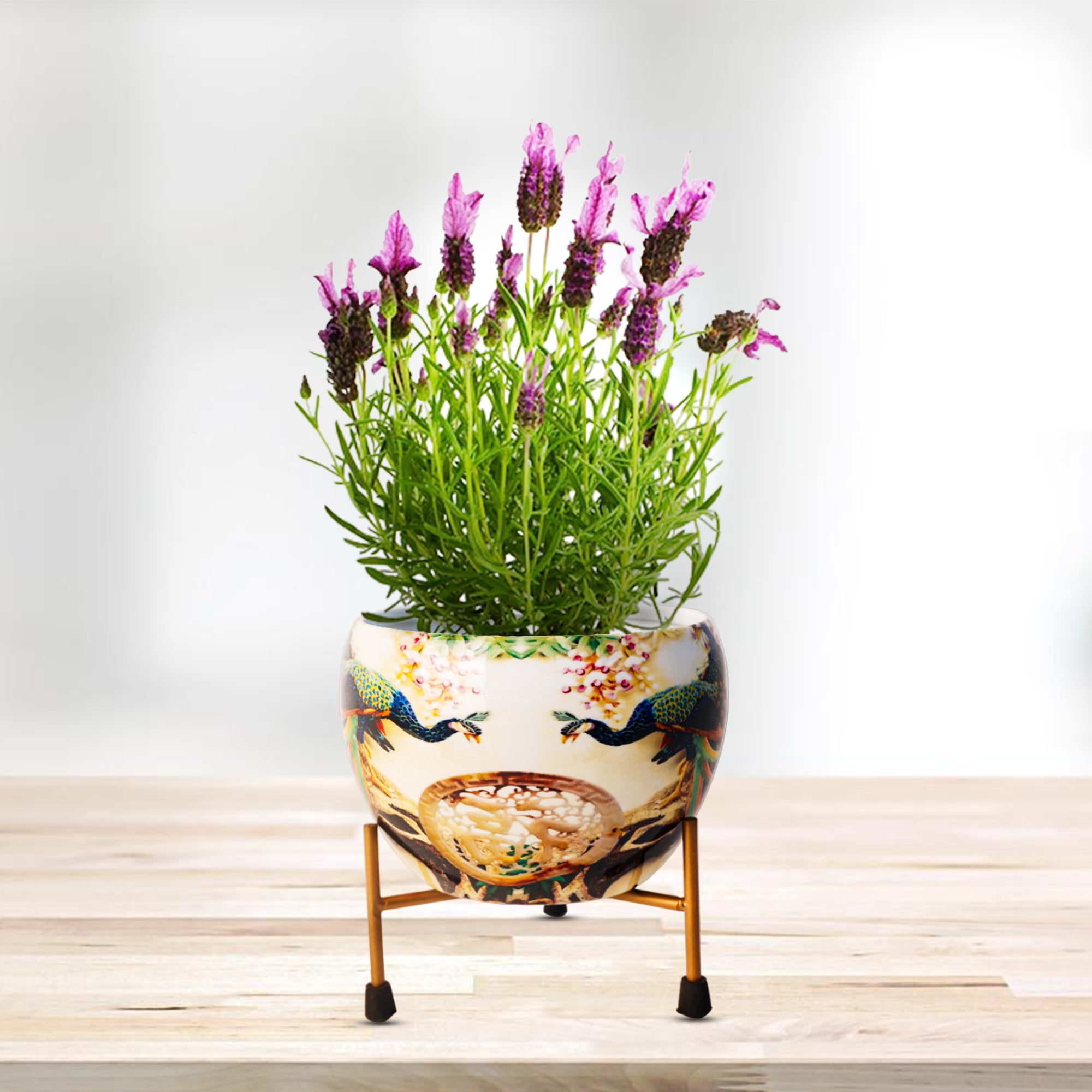 Indoor Metal decor Vase/Planter- Multicolor Set of 2