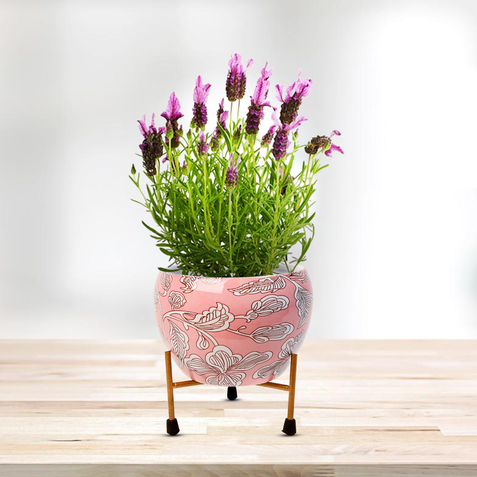 Indoor Metal decor Vase/Planter- Pink Set of 2