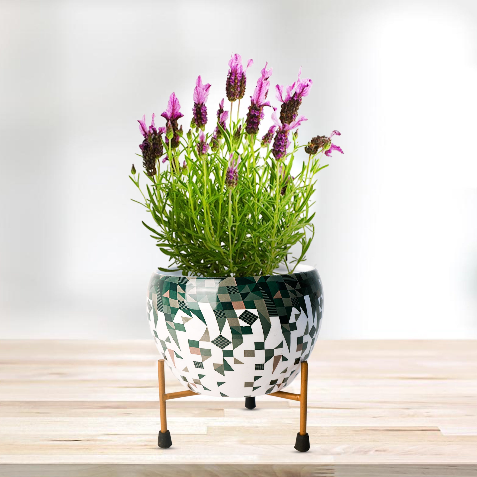 Indoor Metal decor Vase/Planter- Green