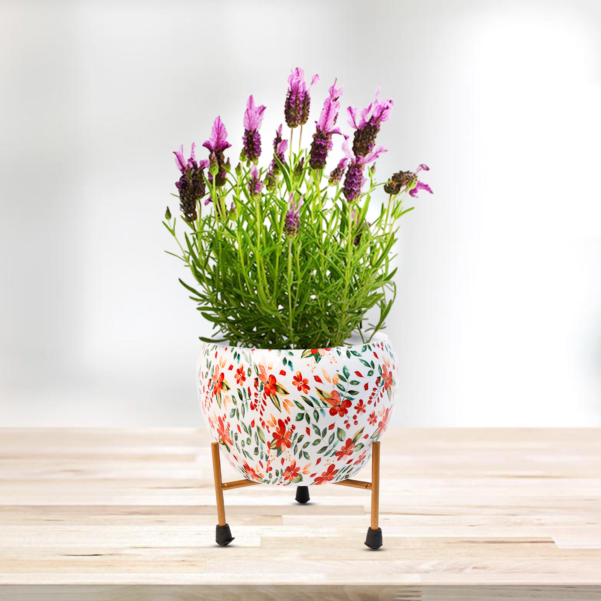 Indoor Metal decor Vase/Planter-  White Set of 2