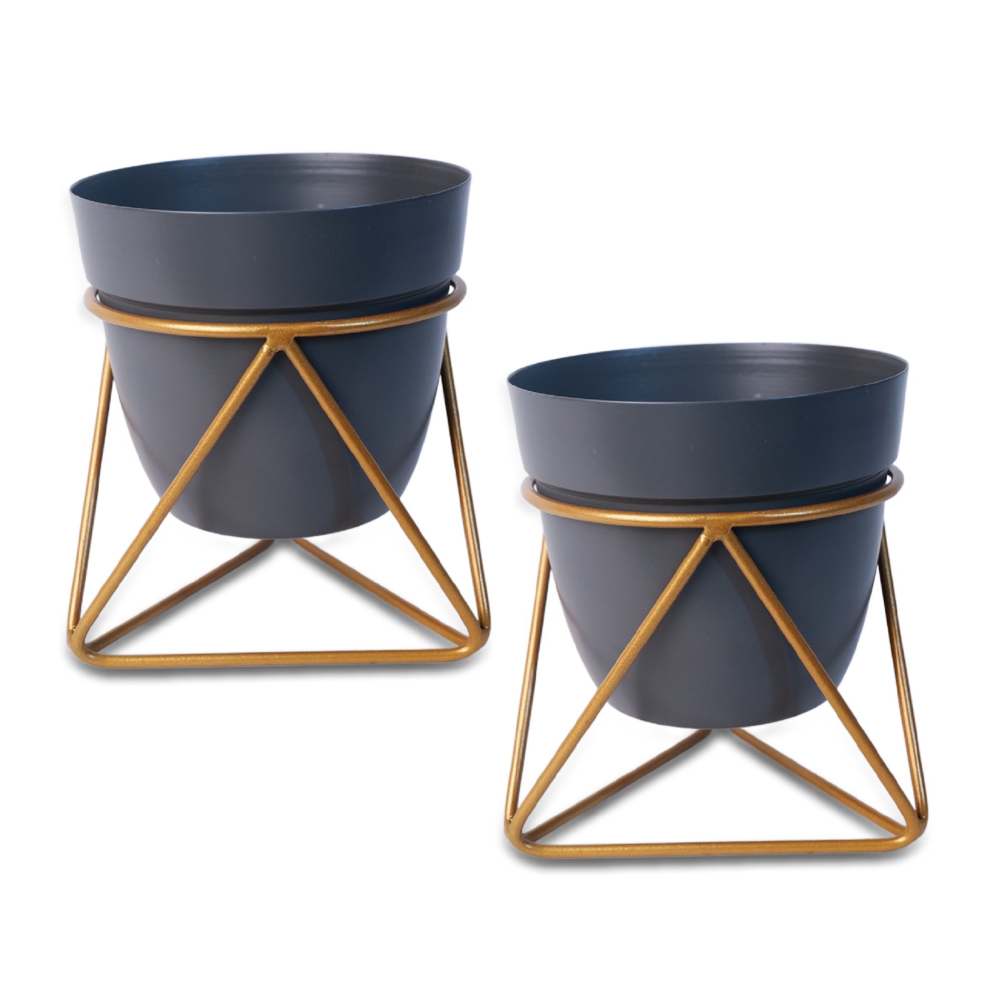 Indoor Metal decor Vase/Planter- Light Blue set of 2