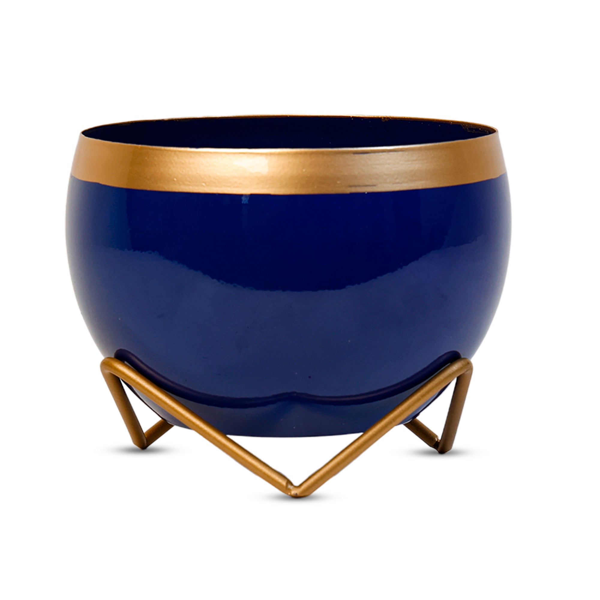 Indoor Metal decor Vase/Planter- Blue Set of 2