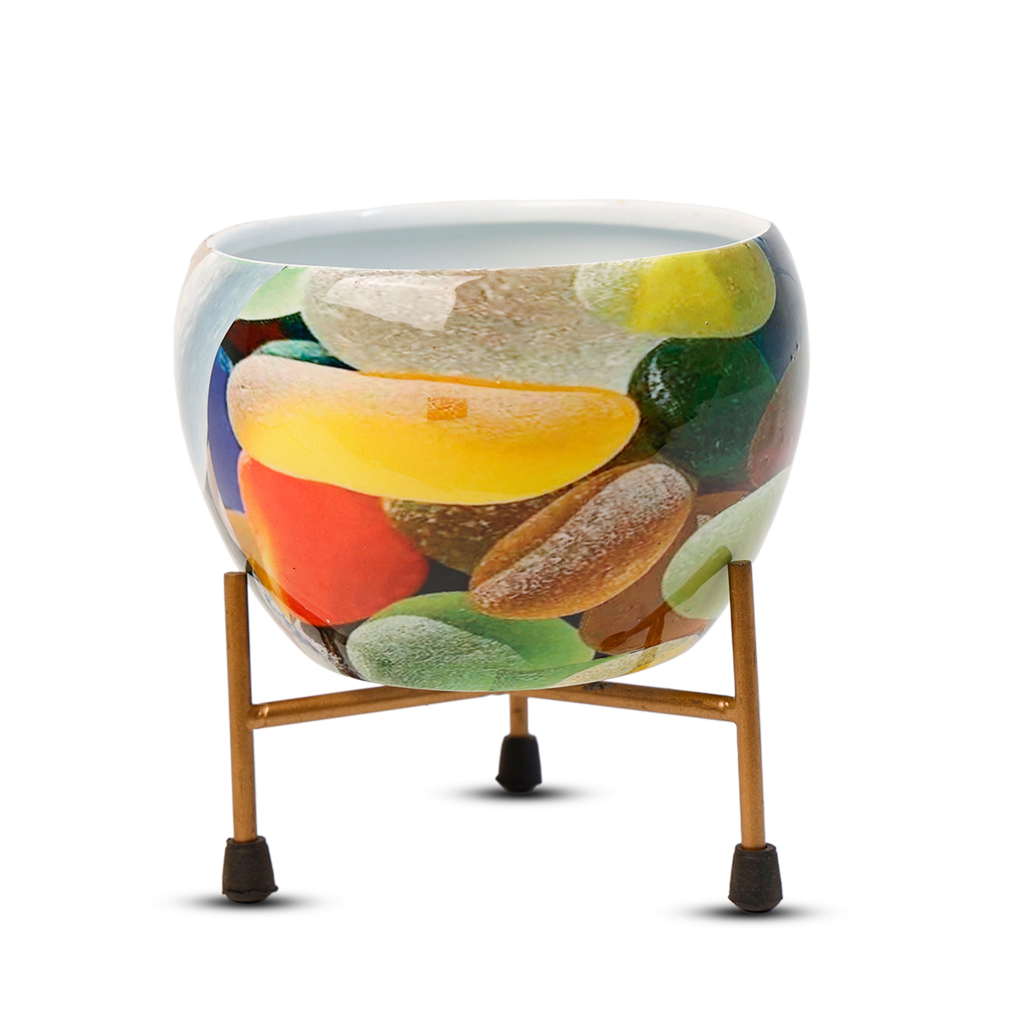 Indoor Metal decor Vase/Planter- Multicolor Set of 2