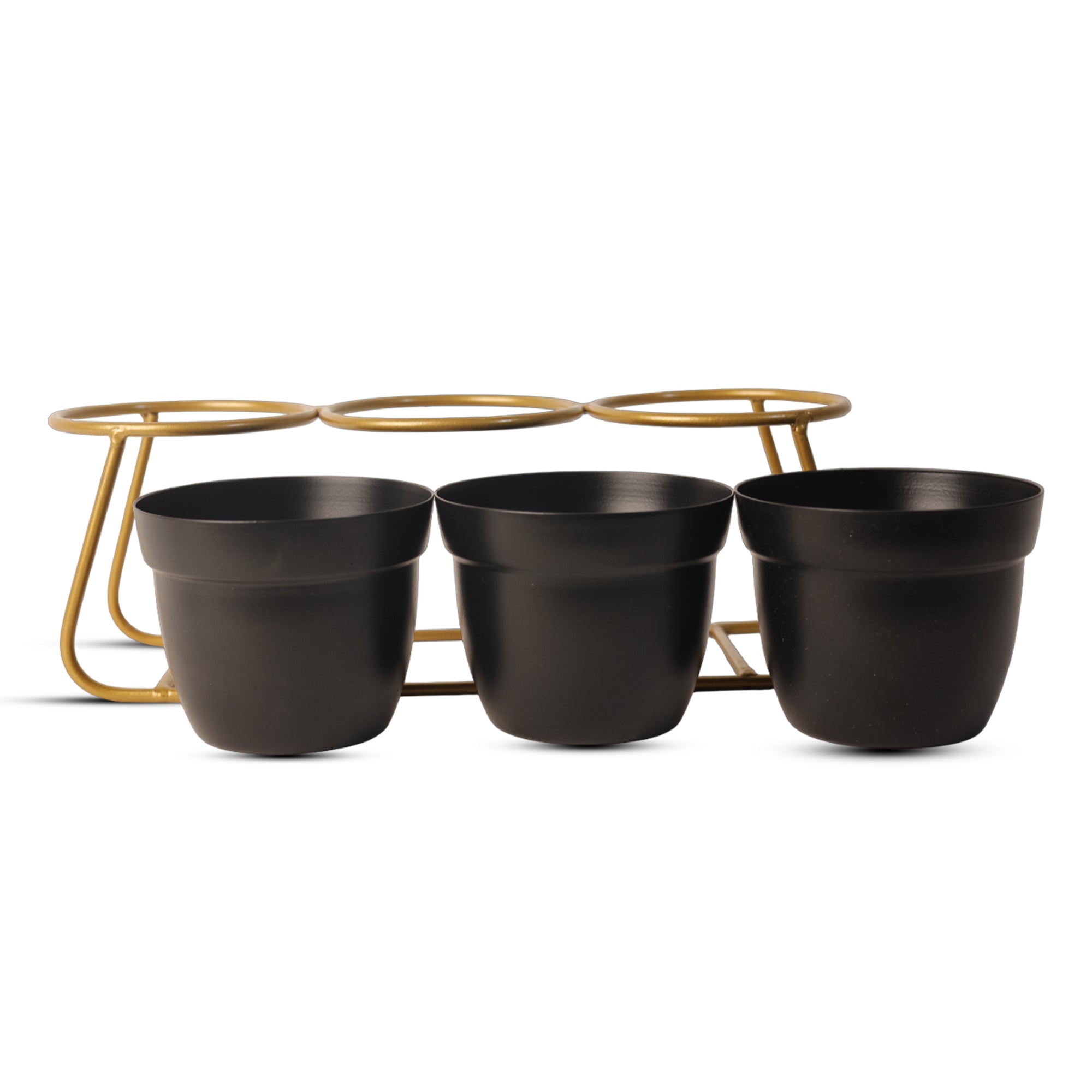 Indoor Metal decor Vase/Planter- Black Set of 2