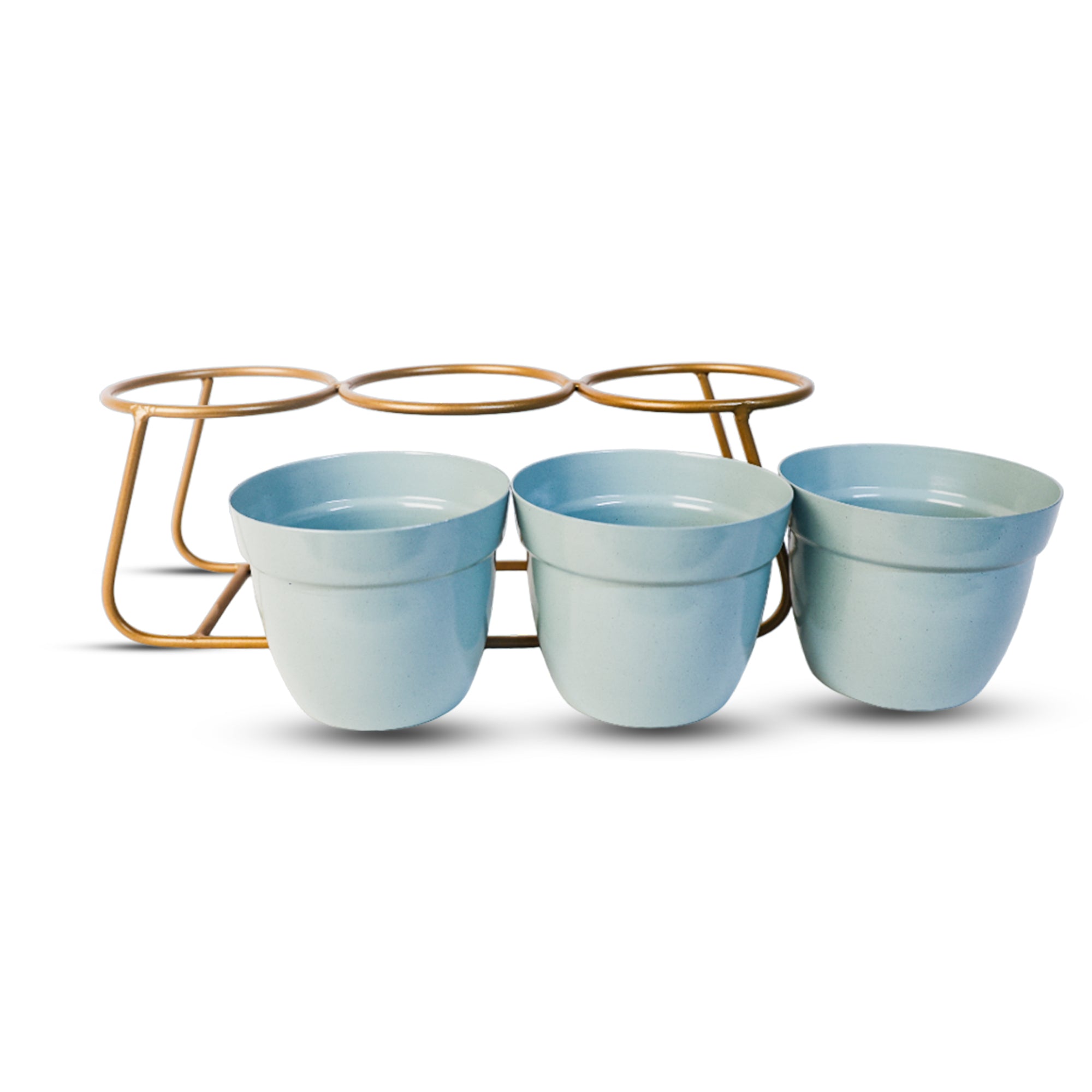 Indoor Metal decor Vase/Planter- Light Blue Set of 2