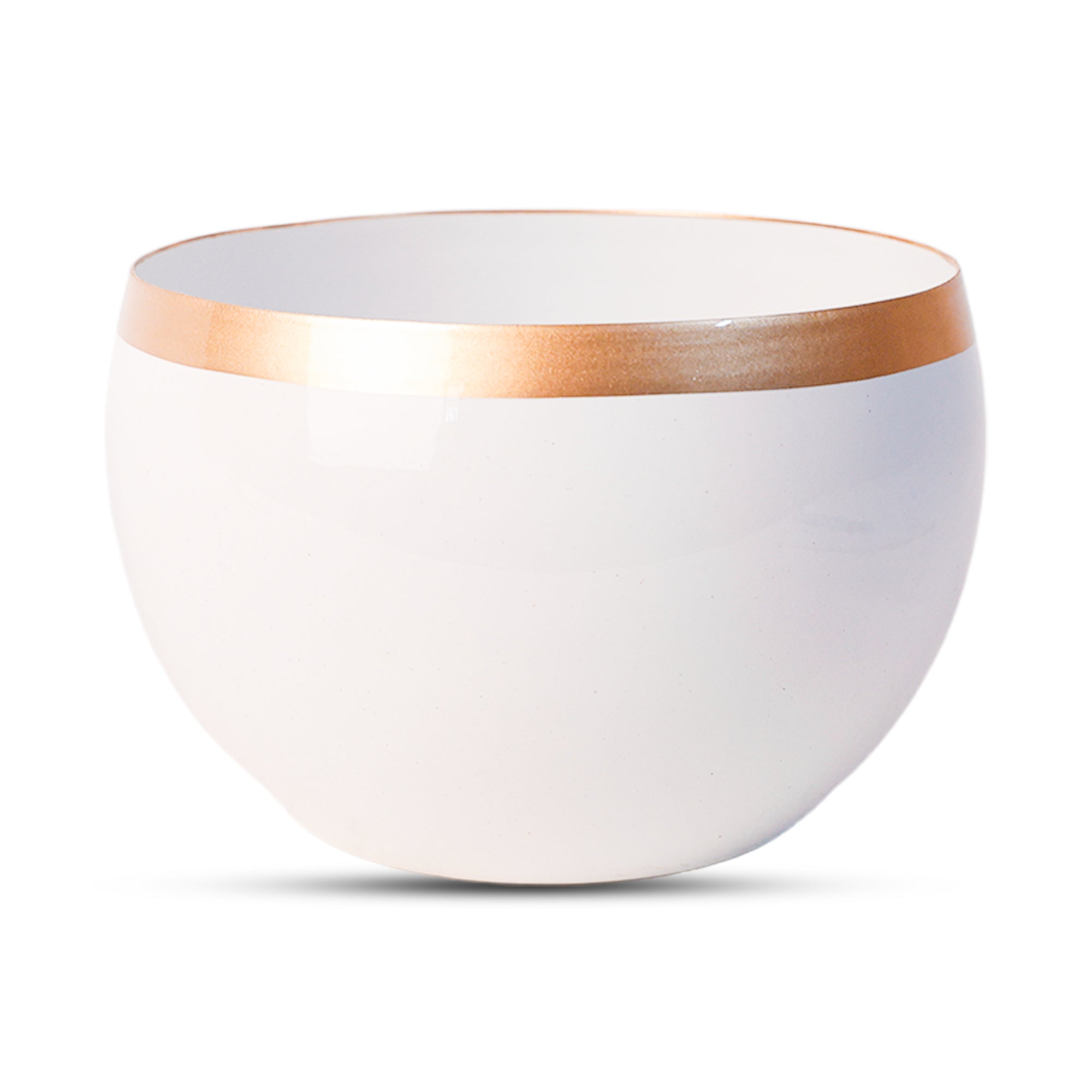 Indoor Metal decor Vase/Planter- White & Gold Set of 2