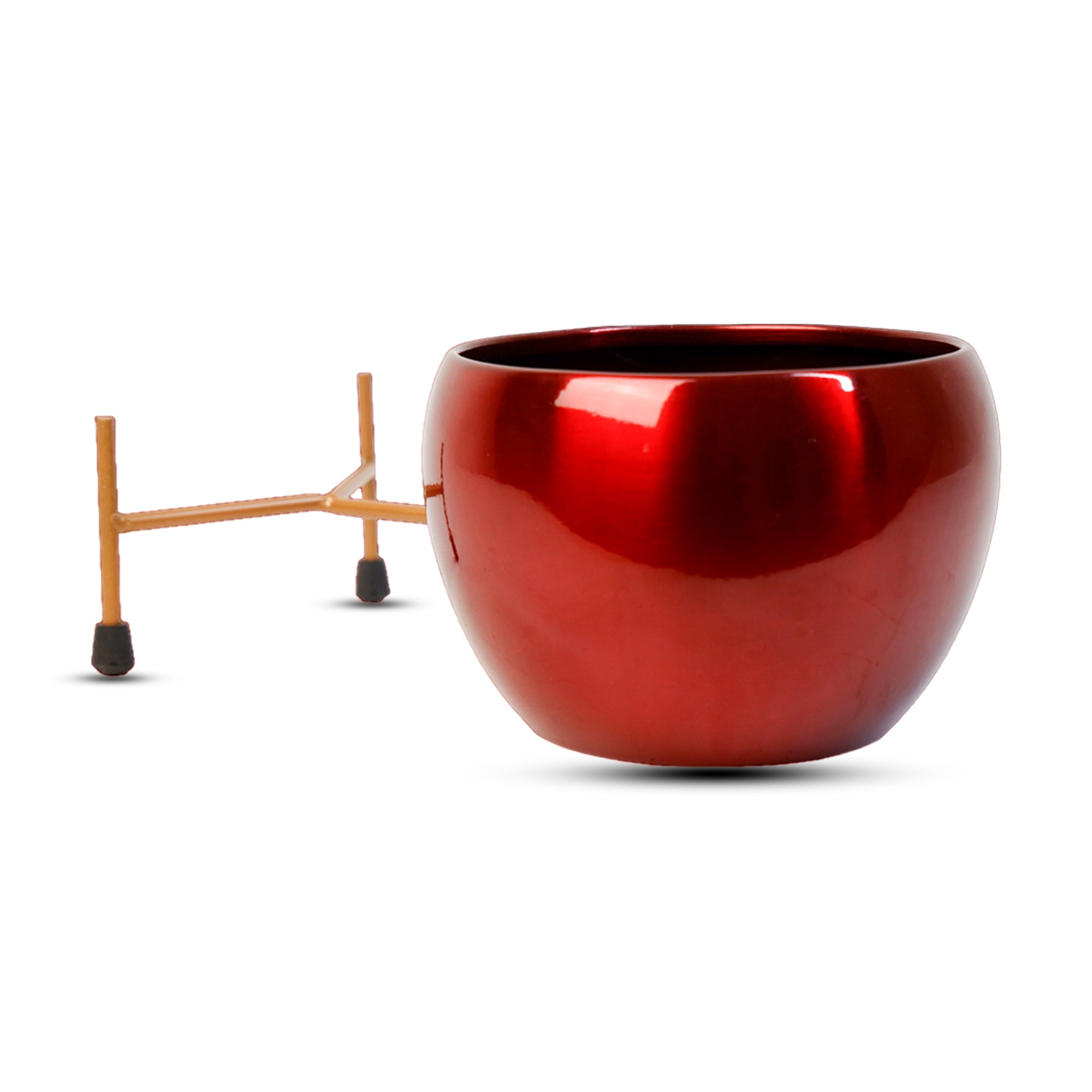 Indoor Metal decor Vase/Planter- Red Set of 2