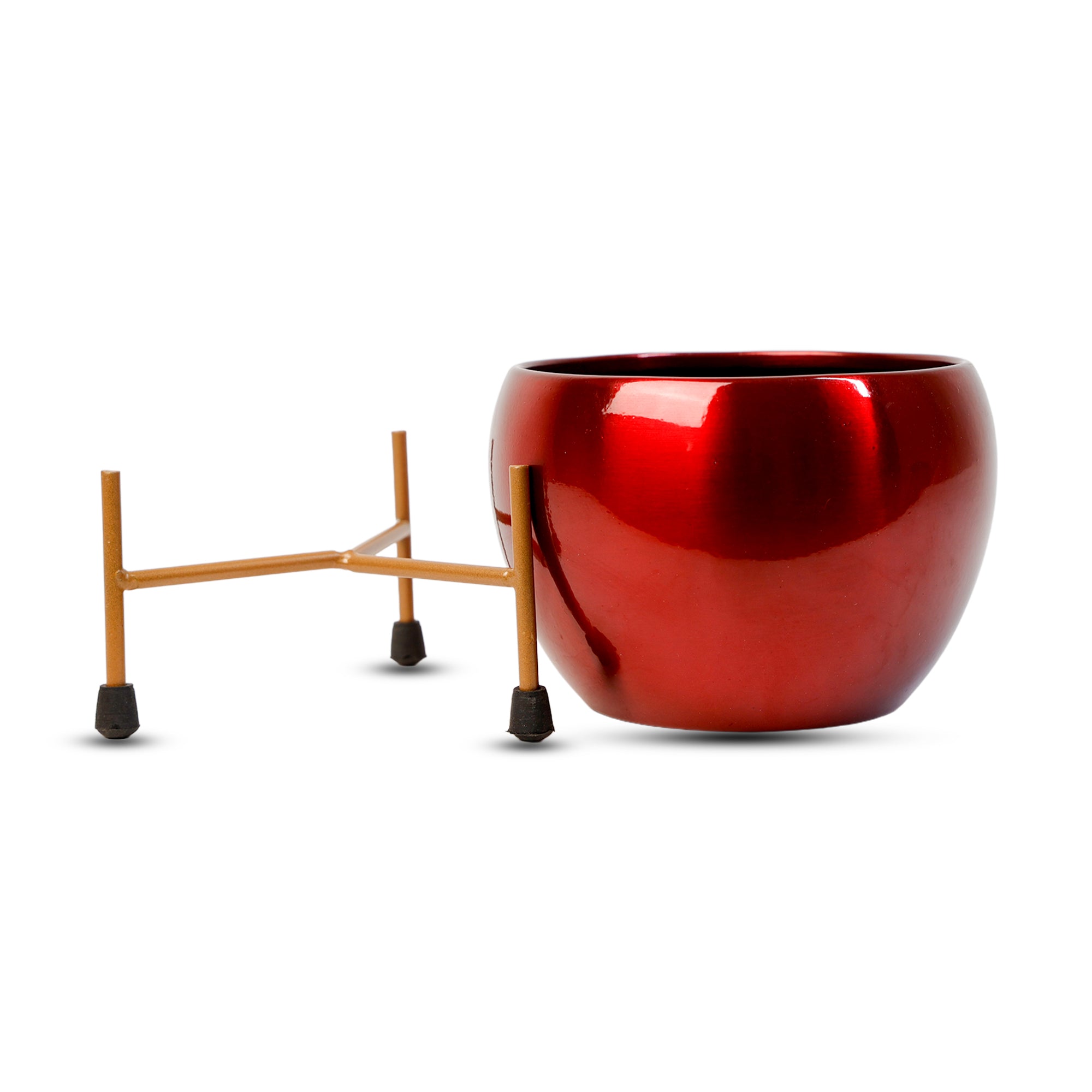 Indoor Metal decor Vase/Planter- Red Set of 2