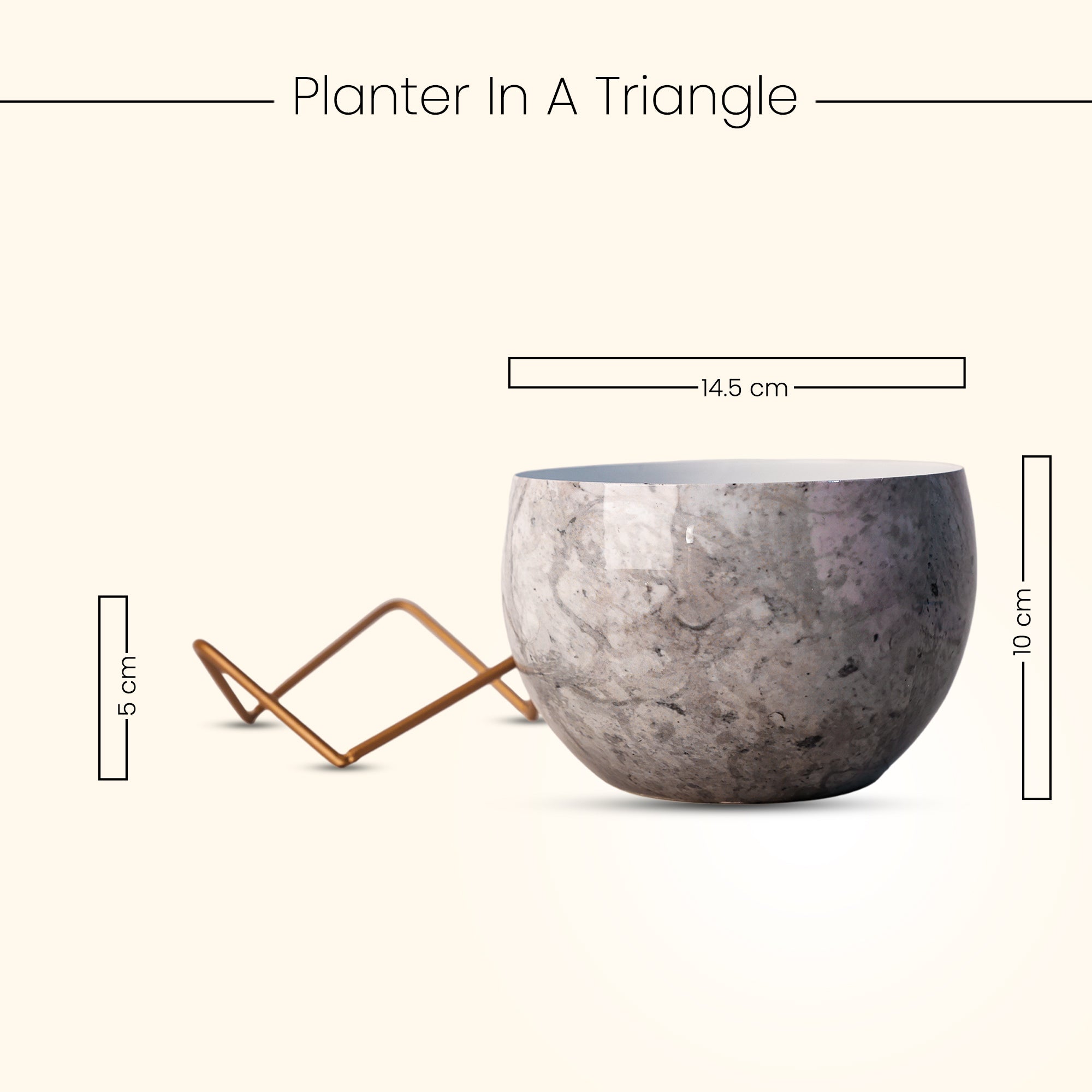 Indoor Metal decor Vase/Planter- Grey Set of 2