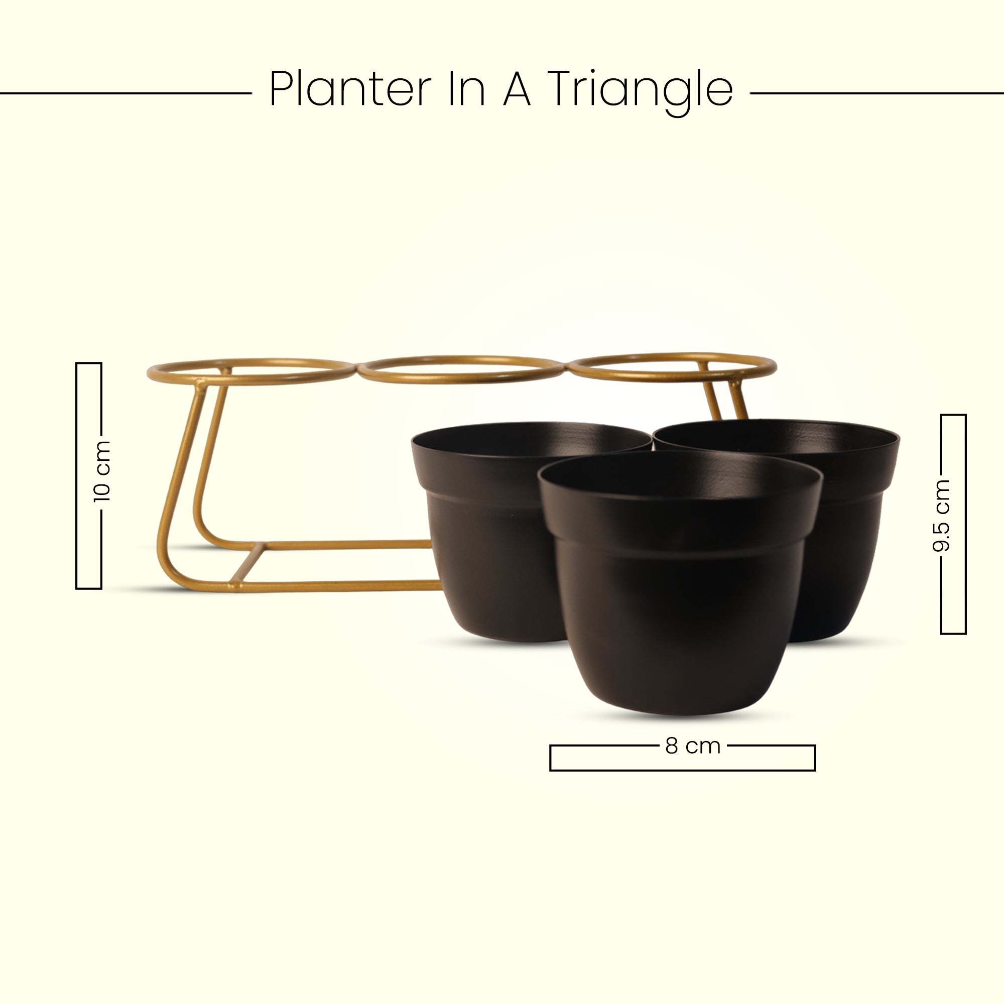 Indoor Metal decor Vase/Planter- Black set of 3