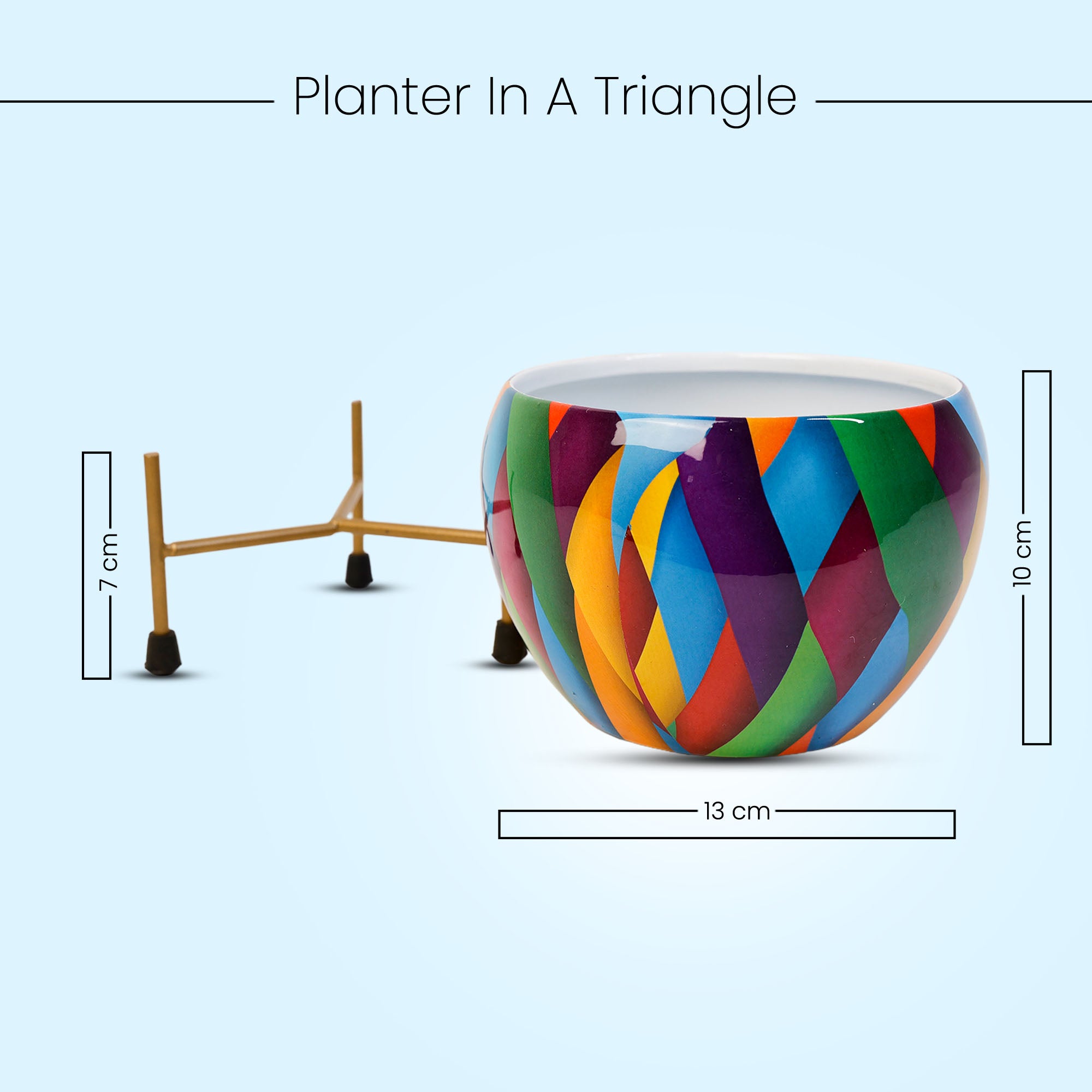 Indoor Metal decor Vase/Planter- Multicolor