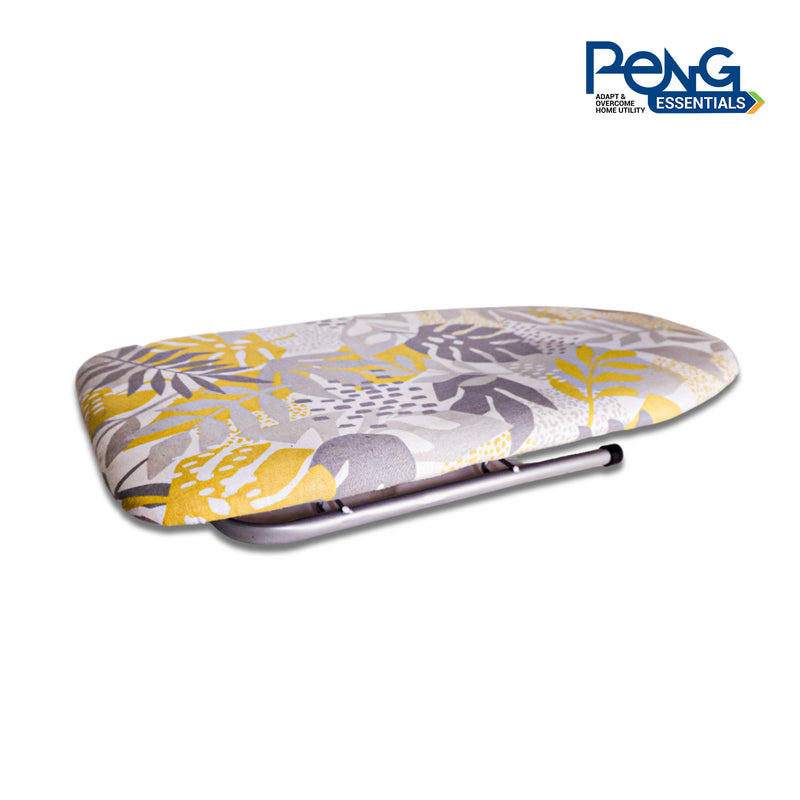 Peng Essentials Iron Table for Ironing Clothes | Wooden Floral Print Table top Iron Stand for Ironing Clothes Foldable | Iron Board for Ironing Clothes, Yellow