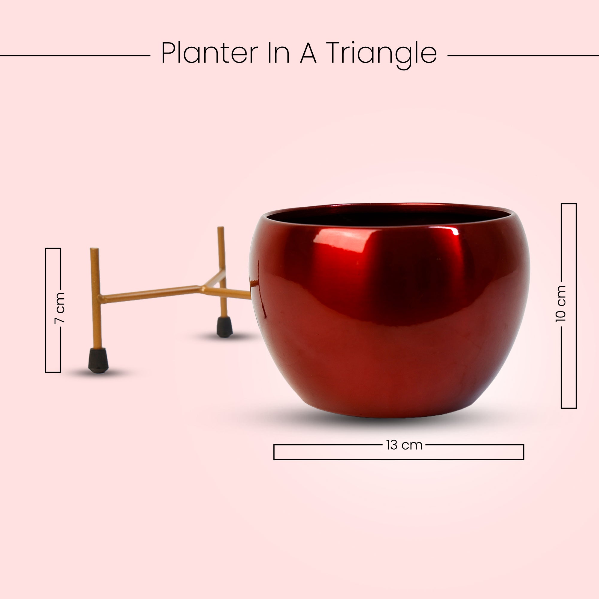 Indoor Metal decor Vase/Planter- Red