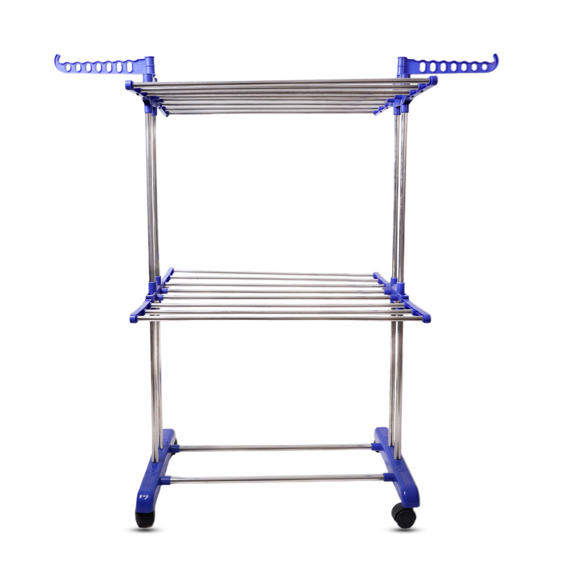 Stainless Steel Cloth Drying Stand I 2-Tier Stainless Steel I (Blue)