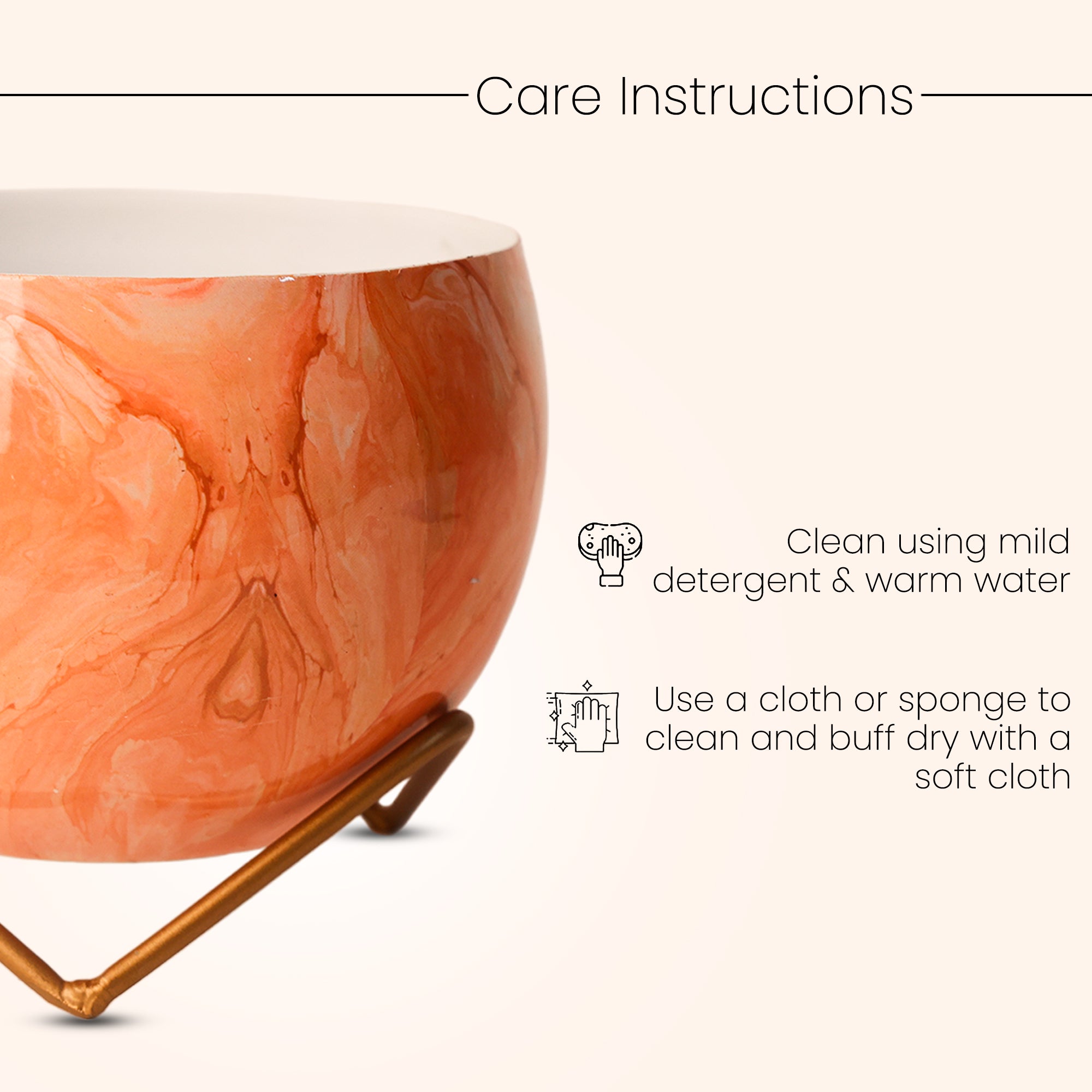 Indoor Metal decor Vase/Planter-  Orange