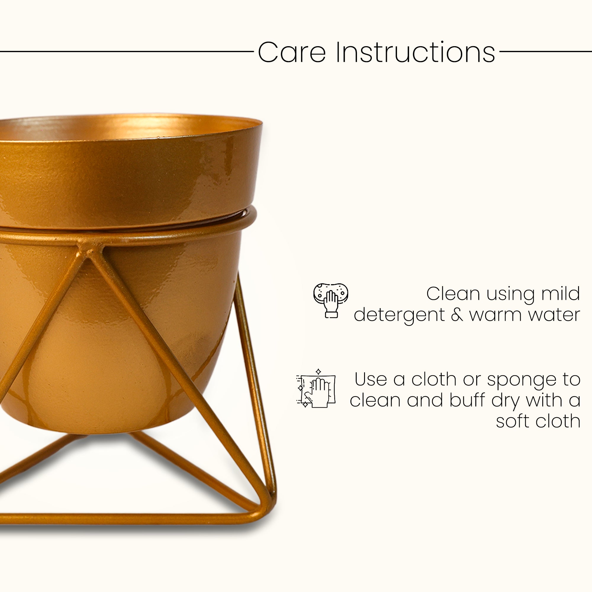 Indoor Metal decor Vase/Planter- Gold Set of 2