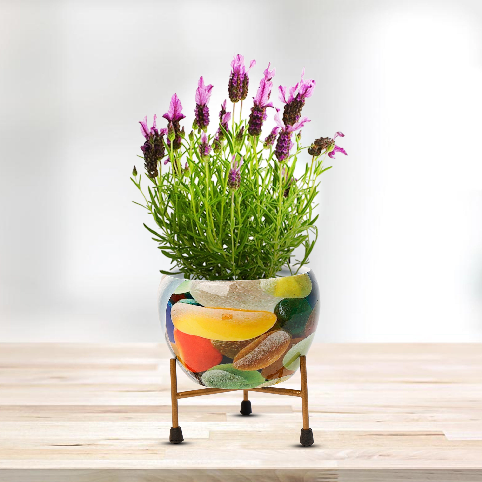 Indoor Metal decor Vase/Planter- Multicolor