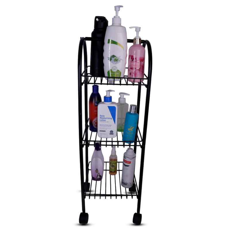 Peng Essentials Multi-Purpose Trolley Storage Organizer and Kitchen Accessories Items for Kitchen Storage Kitchen Trolley with Wheels (Black)