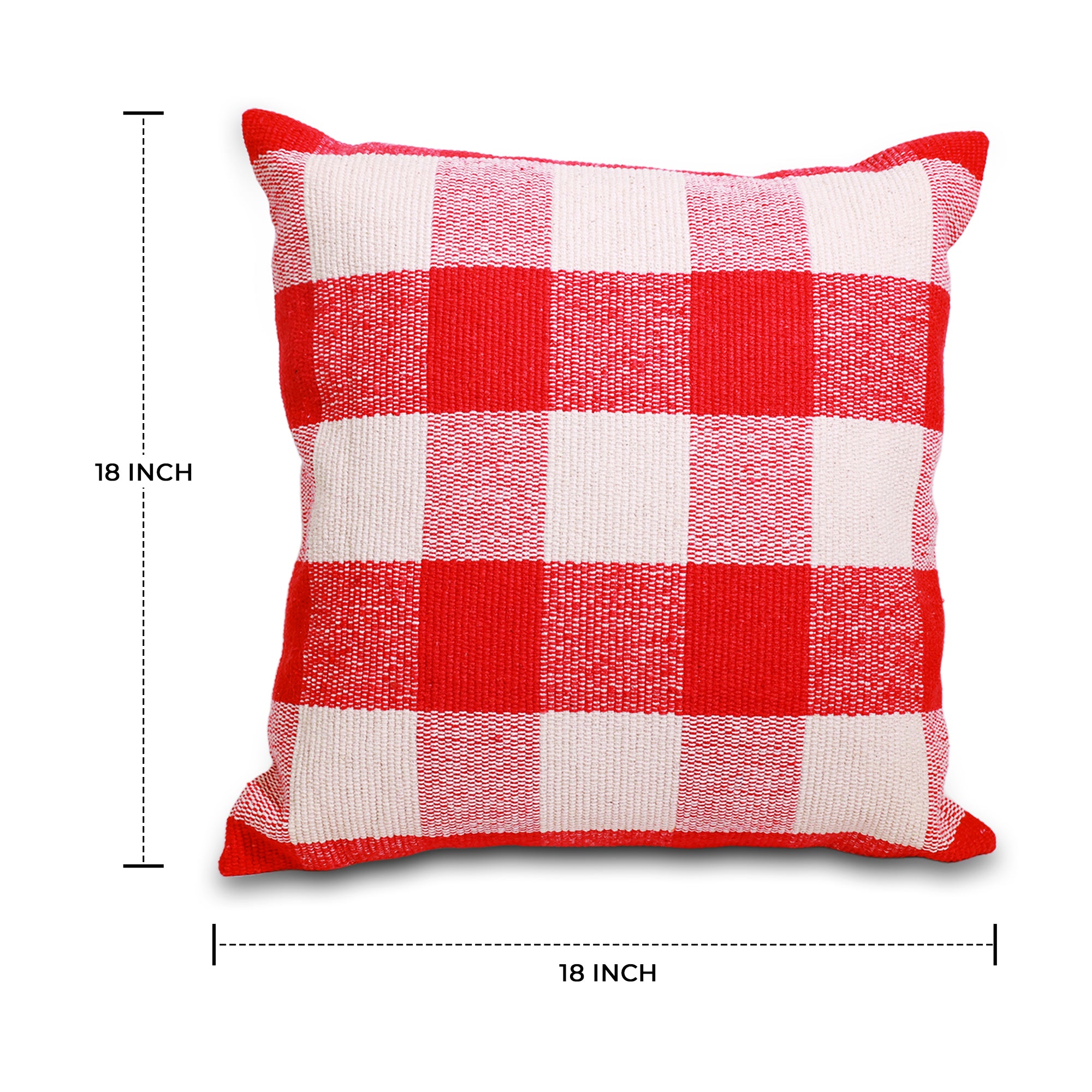 Red Buffalo Check Cushion Covers (18x18 inch) Pack of 2 I Red Buffalo