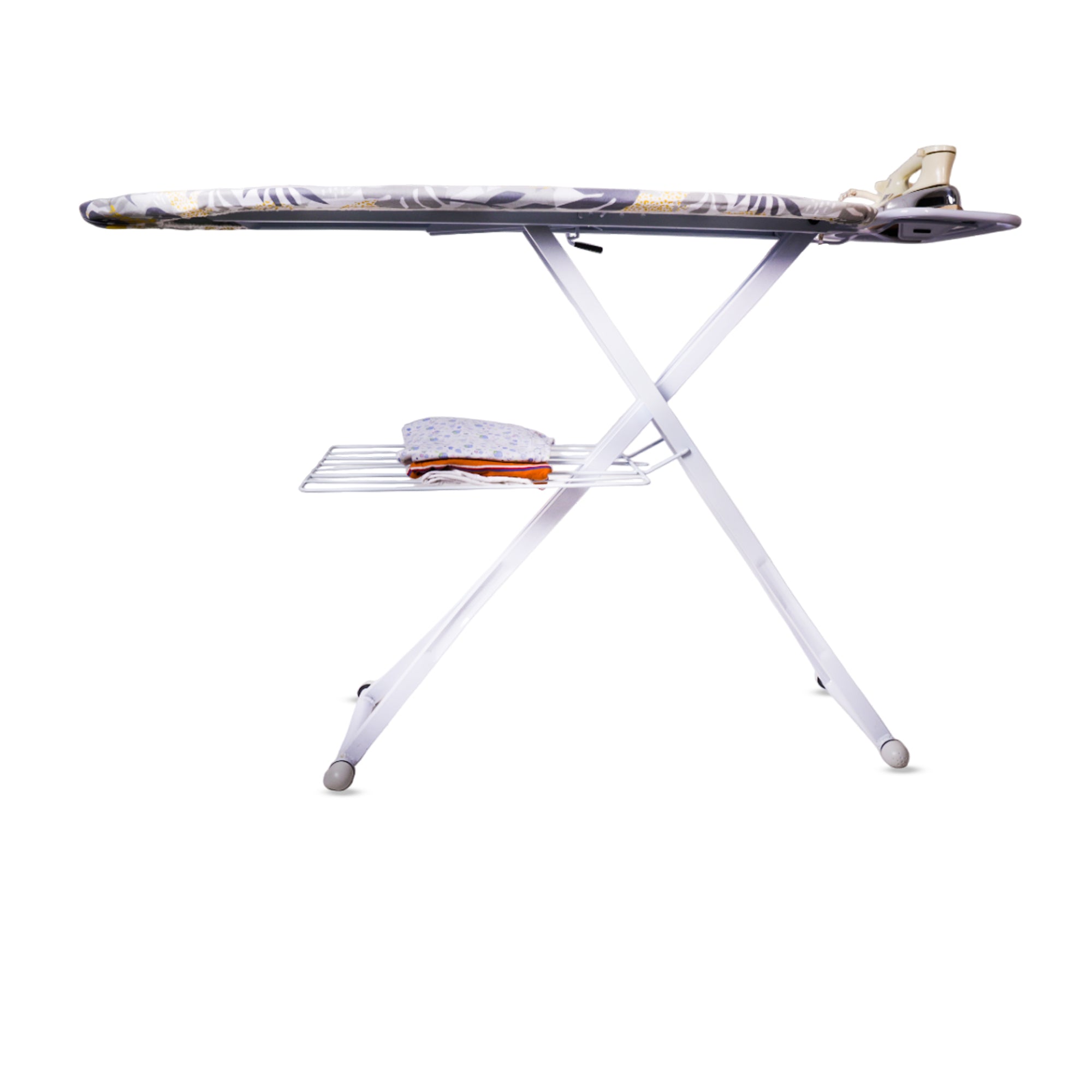 Tallinn Ironing Board |Ironing Board Maxima with Silicone Iron Rest & Silicon Stopper | Height Adjustable | Floral