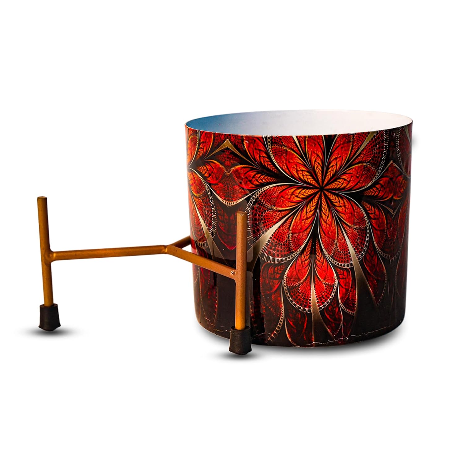 Indoor Metal decor Vase/Planter- Red & Black Set of 2