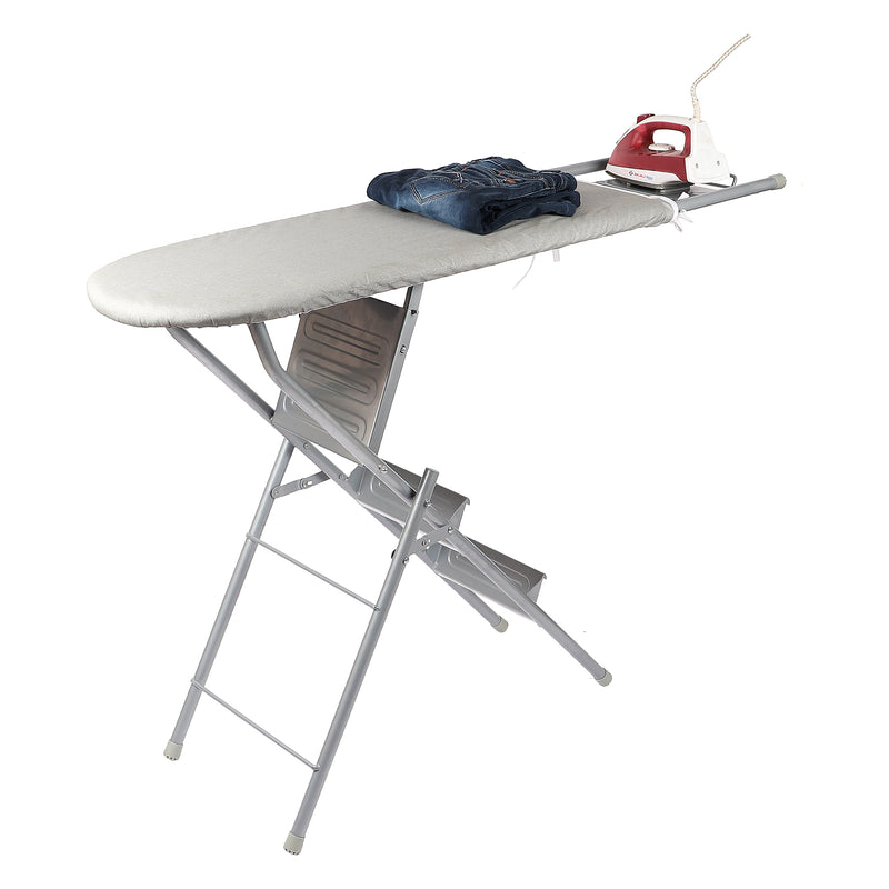 Peng Essentials MultiComfort Ironing Board | Ironing Board with Step Ladder (Silver)