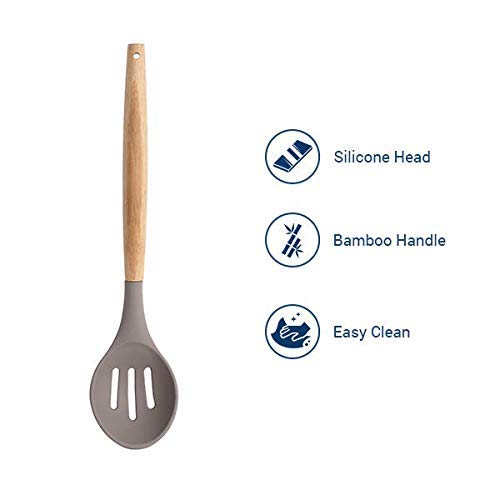 Slotted Spoon Silicone and Large Silicone Spatula - pengessentials