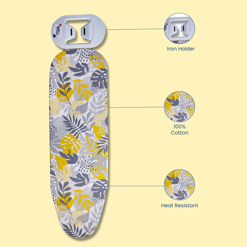 Peng Essentials Seville Ironing Board | H-Leg Mild Steel Ironing Board with Silicone Iron Rest, Floral