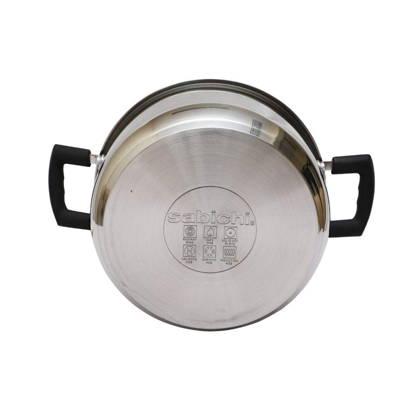 Sabichi 83036-B Steel Pot, 4.5 L, 1 Piece (Silver) - pengessentials