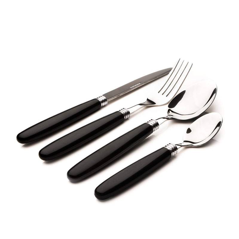 Sabichi Elkie 16-Piece Cutlery Set, Black | Quality Food Grade Stainless Steel | 4 x Table Knives, 4 x Table Forks, 4 x Table Spoons & 4 x Tea Spoons