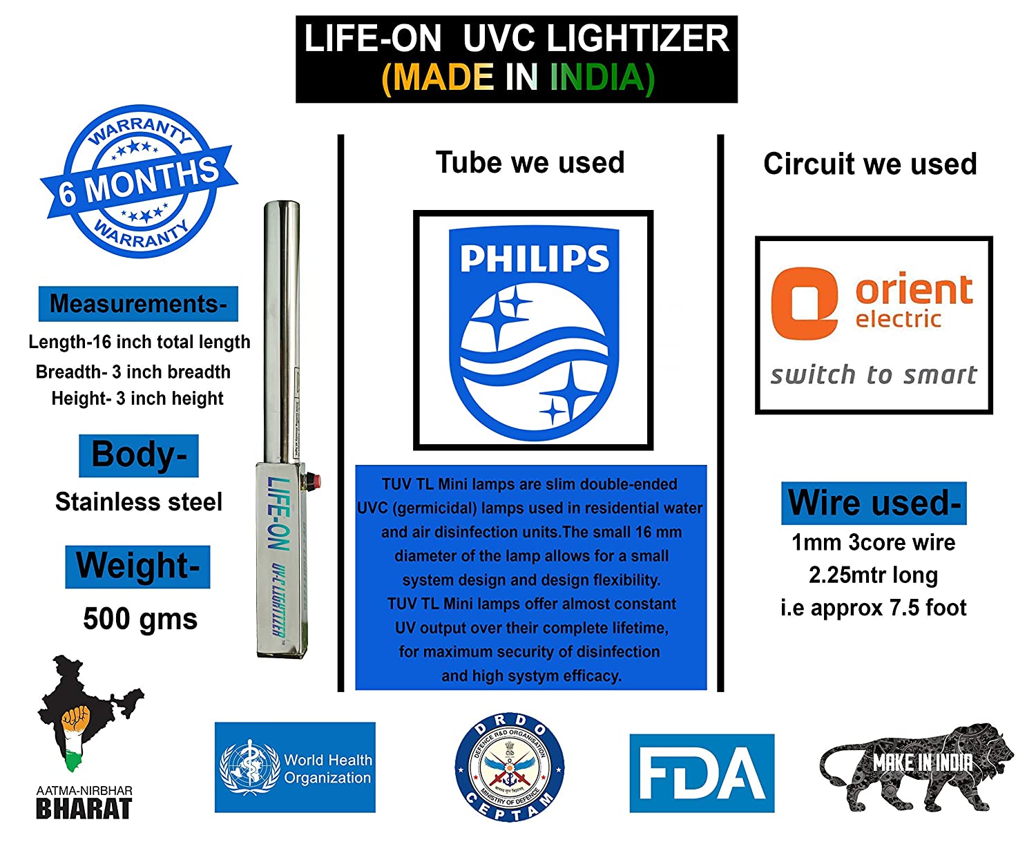 Chemical Free UV-C Light Based Sanitizer