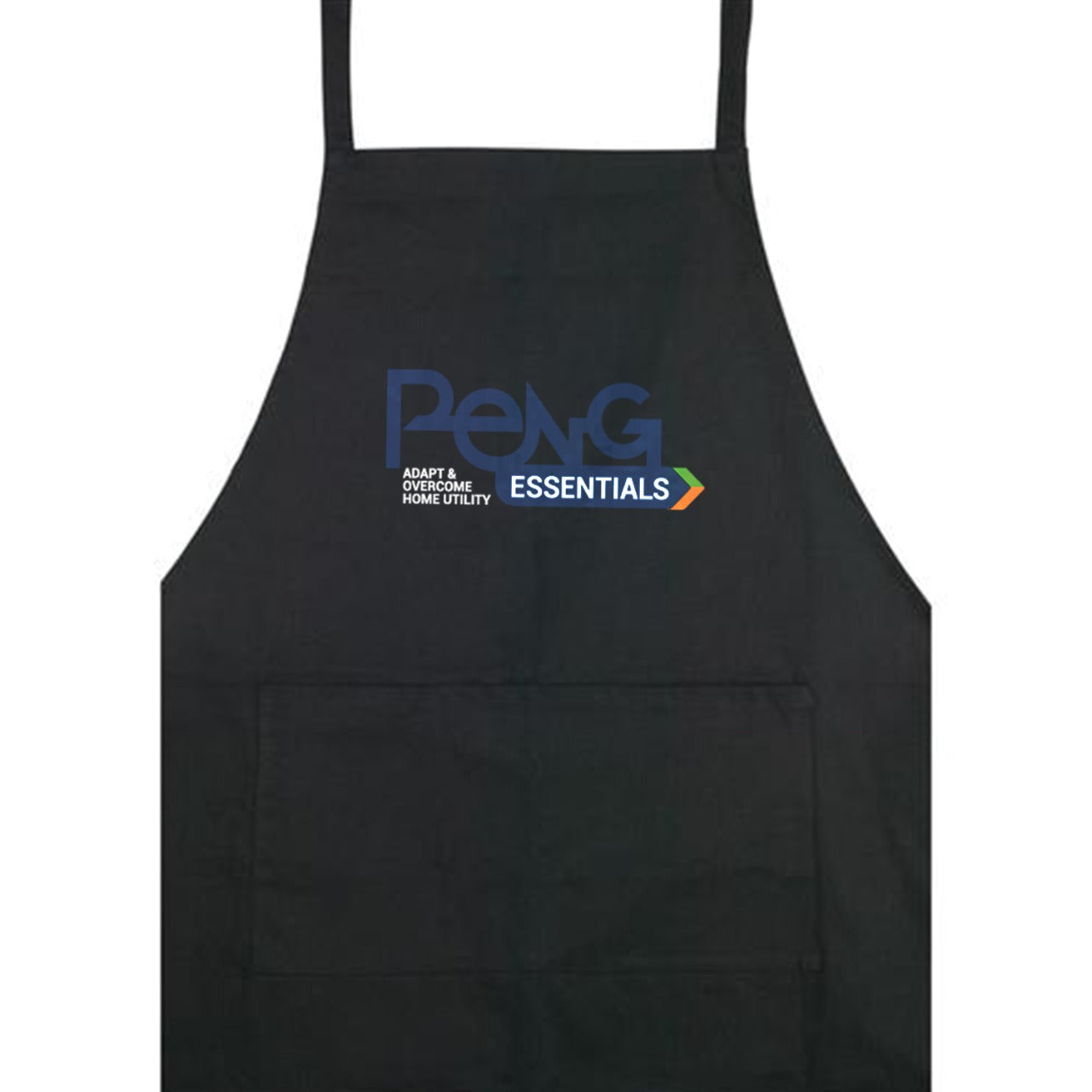 Peng Essentials Kitchen Cooking Two Pockets Apron with Adjustable Neck Strap, Extended Waist Ties, Black